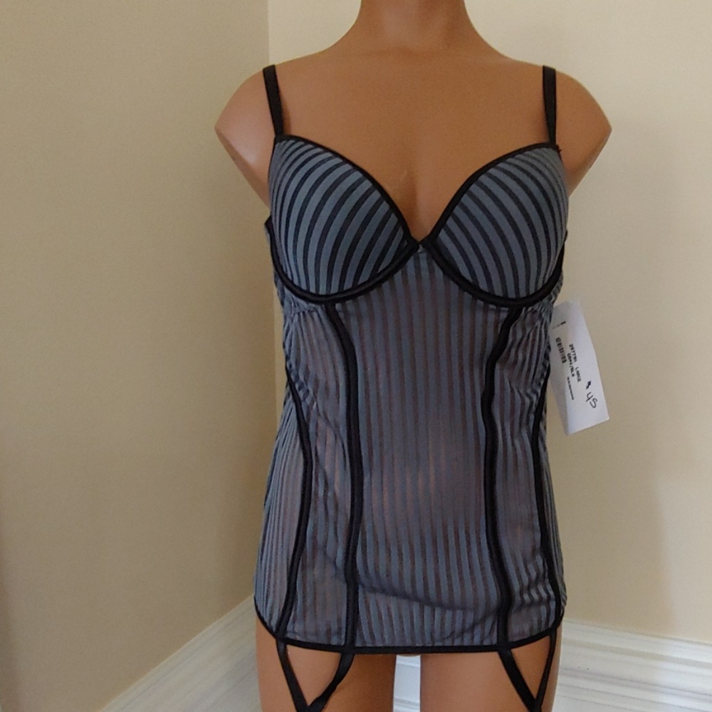 Escante gray‎ black bra bustier large
